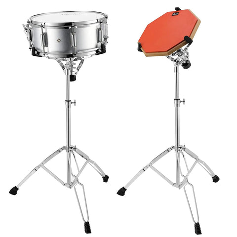 Ultimate Tall Snare Drum Stand With Stick Holder For Kids And Adults Adjustable Height From 26 To 40 Inches with practice pad