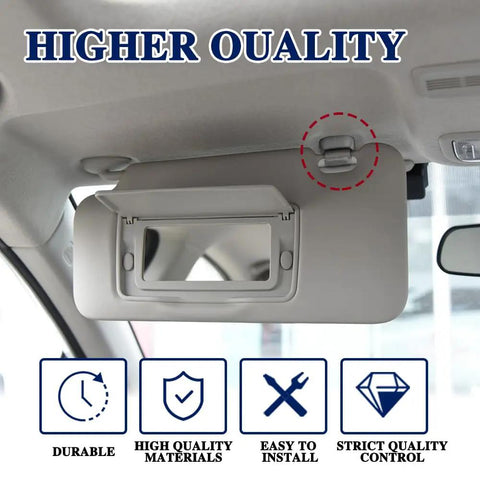 Gray sun visor with Slick Sun Visor Clip Replacement Kit For Cars Easy Install Visor Retainer Bracket OEM Style 88217S04003ZA.