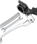Beefed Up Heavy Duty Mini Bike Drum Brake Lever Kit With Cable And Shoes Replacement, includes lever, wrench, and zip ties