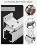 Heavy Duty Sliding Door Track Kit With Side Mounted Hardware For Barn Style Doors, aluminum alloy, 2.5mm thickness