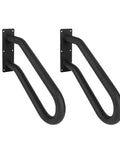 Heavy Duty U Shaped Handrail 2 Pack Wall Mount Stair Support Bar With Tight Non Slip Grip Black Powder Coated Finish showing two grab bars.