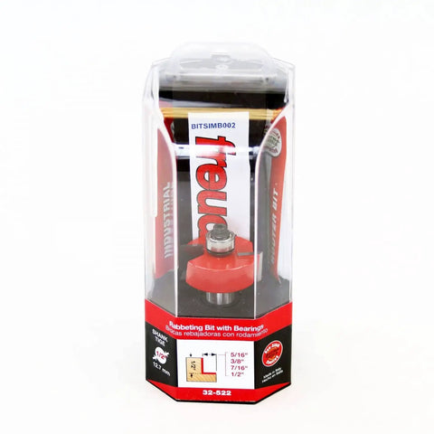 Depth Rabbeting Router Bit With Bearings, Adjustable Cut Depth 5/16 3/8 7/16 1/2, 2 Cutters, 1 3/8 Diameter, 1/2 Shank in package