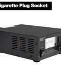 Beefy 13.8V 30A Bench Switching Power Supply for Ham Radios with cigarette plug socket and analog display in black casing