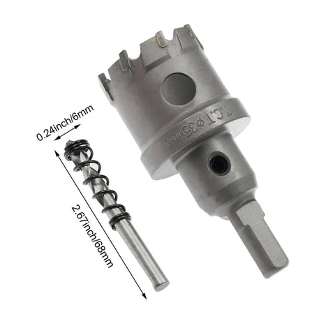 Hordion carbide hole saw cutter, 1-3/8 in (35 mm) with tooth-tipped TCT bit for stainless steel, metal, plastic