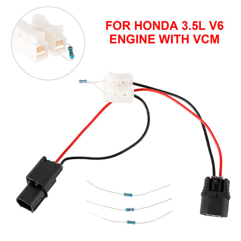 Muzzler VCM Disable Kit Plug For Honda And Acura 3 5L Engine Easy Install Direct Fit For Pilot Accord Ridgeline Odyssey Replacement Part For Honda Acura Vehicles showing resistors and connectors.