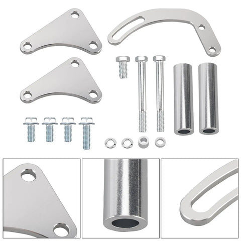 Aluminum components of Power Steering Pump Bracket Kit For Chevy Big Block V8 Engines 396 402 409 427 454 502
