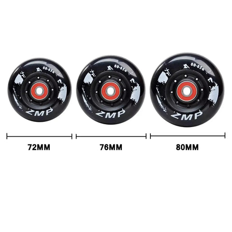 Inline Skate Wheels 4 Pack With Bearings For Outdoor And Indoor Use 72mm 76mm 80mm 85A Hardness Black Replacement Roller