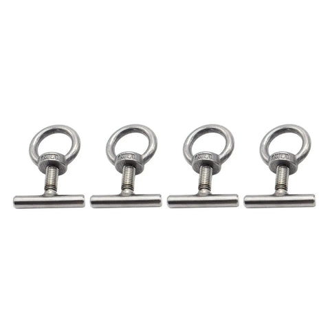 Heavy Duty Eyebolt Lashing Ring Kit For Hoists And Hauling, Expansion Bolts With Threaded Lifting Rings, Cargo Securement Fasteners, Replacement Lashing Gear For Industrial Transport, 4-piece steel set