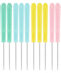 Hella Sharp Icing Scribe Tool Kit With 12 Stainless Steel Fondant Needles for intricate cookie decorating, colorful ergonomic handles.