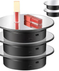 Smooth 7.87 Inch Motorized Rotating Display Stand With Sleek Mirror Surface showcasing lip products on a black base.