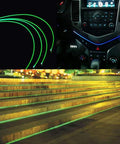 PMMA side-glow fiber optic cable, 0.06 in dia, 16.4 ft length, green glow, for car interior and decorative lighting.