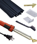Plastic Welding Kit With Welder Rods Reinforcing Mesh Hot Iron Stand And Wire Brush For Bumper Repair Kayak ATV Dash And More Portable 80 Watt Tool For DIY And Professional Plastic Surface Repair