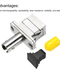 ST To SC Single Mode Fiber Optic Adapters Six Pack Simplex Cable Couplers with yellow and black protective caps