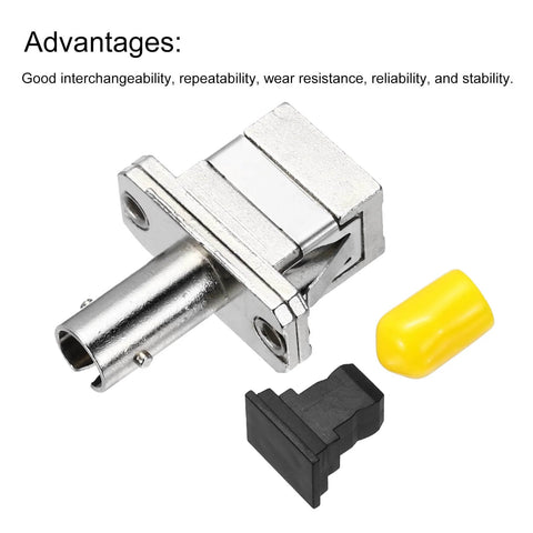 ST To SC Single Mode Fiber Optic Adapters Six Pack Simplex Cable Couplers with yellow and black protective caps