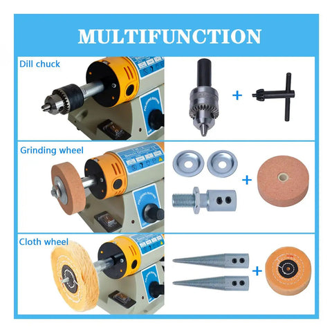 DIY Jewelry Buffing Polisher Kit For Bench Use Pro Grade Electric Lathe Grinder With Adjustable Speed Up To 10,000 RPM components
