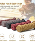 Non Slip Rubber Motorcycle Hand Grips For Seven Eighths Inch And Twenty Two To Twenty Four Millimeter Handlebars Vintage Thruster Style