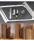 Kick Up Your Place With This Heavy Duty Stainless Steel Barn Door Hardware Kit Featuring Wide Folding Door Hinges Built Tough For Super Slick Operation Rock Solid Rust Proof Finish Easy Install Indoors Or Outdoors with accessories and hardware layout.