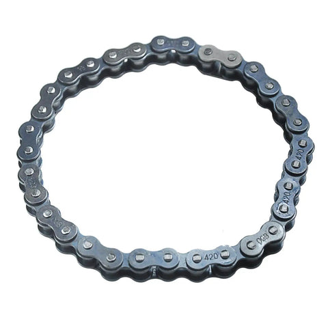 420 Drive Chain 32 Link With Master Link For Coleman Powersports 196cc KT196 CK196 HS200GK Go Kart in circular layout