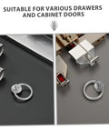 Vintage Metal Ring Drawer Pulls Ten Pack Silver Cabinet Handles Round Drop Knobs For Dressers Cupboards And Furniture Hardware Classic Ready To Install