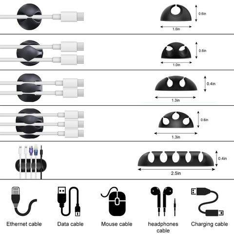 137 Piece Cable Management Kit With 2 Durable Sleeves 100 Zip Ties 15 Adhesive Clips 10 Cable Clips And 10 Cable Zip Ties for organizing cables