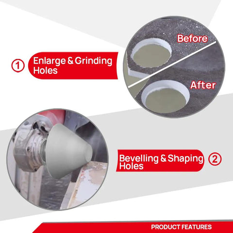 Diamond Core Drill Bit Set for Tile and Masonry enlarging, beveling, and shaping holes demonstration