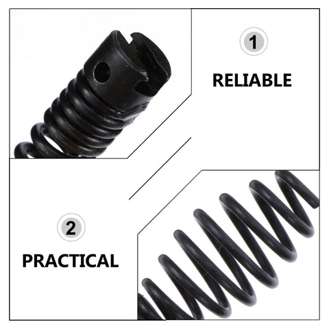 7 Piece Tough As Nails Steel Dredger Cutter Heads For Drain Snake Rods To Knock Out Greasy Kitchen Sink Clogs And Banish Bathroom Blockages Fast close-up of black steel spiral auger head