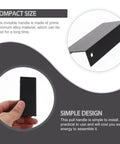 Close-up of 4 Piece Slick Invisible Edge Pull Handles, 80mm black aluminum, showing compact size in hand and right-angle grip.