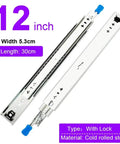 Heavy Duty Locking Drawer Slides Full Extension Runners Built To Last For Smooth Silent Opening And Closing Rust Resistant Steel Rails With Ball Bearing Rollers Electroplated And Powder Coated Finish 1 Pair, 12 inch 30cm cold rolled steel