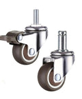 Heavy Duty Rubber Swivel Furniture Casters With Brakes Adjustable Stem 1 Inch 1.25 Inch 1.5 Inch 2 Inch Wheels for Carts Tables Cabinets DIY Projects