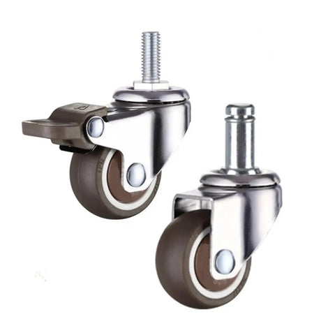 Heavy Duty Rubber Swivel Furniture Casters With Brakes Adjustable Stem 1 Inch 1.25 Inch 1.5 Inch 2 Inch Wheels for Carts Tables Cabinets DIY Projects