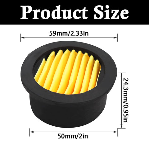 4 Pack Air Compressor Intake Filter Elements For Generators And Blowers, product size dimensions shown in image