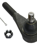 Chevy Blazer 4x4 Front Inner Tie Rod End Replacement And Steering Drag Link Beefed Up Direct Fit OE Grade Steering Arm End For GMC Compatibility Rugged Off Road Reliability, black steel with cotter pin and castle nut