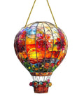 Chill Out Hot Air Balloon Sunlight Catcher Made From Clear Acrylic With Rope Hanging Decor That Drops Rainbow Prisms And Shimmer