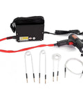 Handheld Electromagnetic Induction Bolt Heater Flameless Heating with cables and coils for rust removal and repair tasks.
