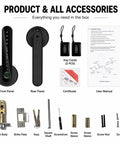 No Sweat Keyless Entry Smart Door Lock With Biometric Fingerprint Scanner And Mobile App Control For Killer Home Security components and accessories layout.