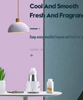No Fuss Desktop Cup Cooler And Warmer, Instant Beverage Chiller For Coffee Tea And Beer on a stylish desk with plants.