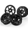 Crush The Trails With These Sick 1.9 Carbon Fiber Beadlock Wheels For RC Crawler Cars Featuring CNC Aluminum Hubs Quick Tire Swaps And Black Finish SCX10 TRX4 Gmade - multiple angles showcasing carbon fiber beadlock wheels.