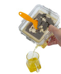 High Efficiency Automatic Edible Oil Filter Machine For Household Use features transparent food grade cup pouring clarified oil.