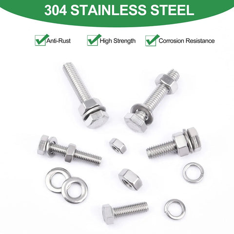 Tough As Nails Heavy Duty Bolts And Nuts Kit 304 Stainless Steel Assortment With M4 M5 M6 Sizes Rustproof And Corrosion Resistant Hardware