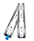Beefy Heavy Duty Locking Drawer Slides Set, 250 Lb Capacity, Adjustable 10 To 60 Inch, Silent Smooth Operation With Ball Bearing Rollers, Rust Resistant Electroplated Powder Coated Finish, Built For Real World Durability. chrome steel drawer slides with locking tab
