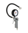 Tire inflator with pressure gauge and hose from Badass Five Piece Pneumatic Air Tool Kit for auto repair and vehicle detailing.