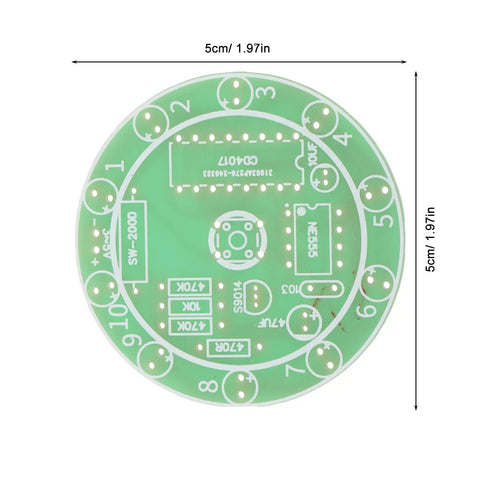 Single board from Beginner Soldering Practice Kit, 4 Pack DIY Electronics Training Boards For Realistic Welding Skills, 5cm round