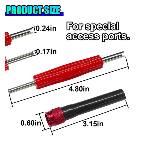 ZIMISI EVAP service port adapter kit; three-piece automotive smoke-leak tester with red/black handles and metal shafts