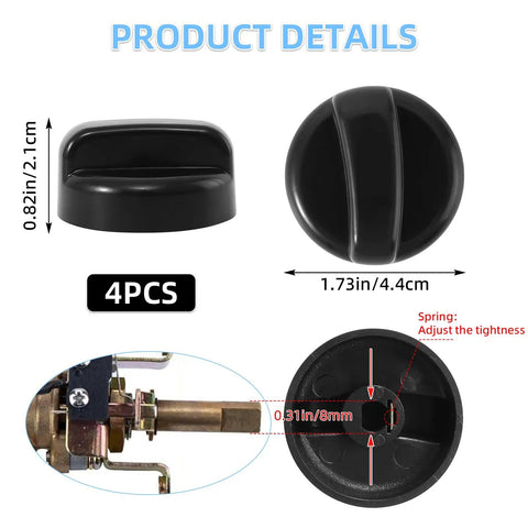 D Shape Heater Knob Replacement Kit Four Pack For Patio Heaters, Gas Fireplaces, Fire Pits And Grills, product details
