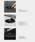 Slick Pop Up Power Strip With Built In Wireless Charging And Touch Controls That Lifts Smoothly From Desktop Or Kitchen Counter For A Hassle Free Clean Workspace Game Changer showing touch controls and wireless charging.