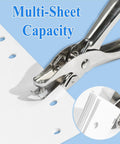 Dual Size Metal Hole Puncher For Office And Crafts Two Punch Heads One Quarter Inch One Eighth Inch punching paper