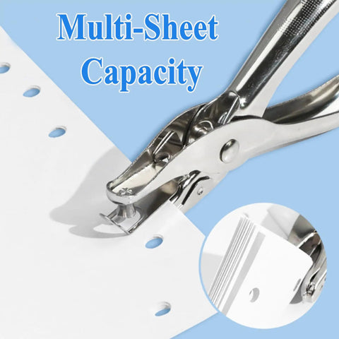 Dual Size Metal Hole Puncher For Office And Crafts Two Punch Heads One Quarter Inch One Eighth Inch punching paper