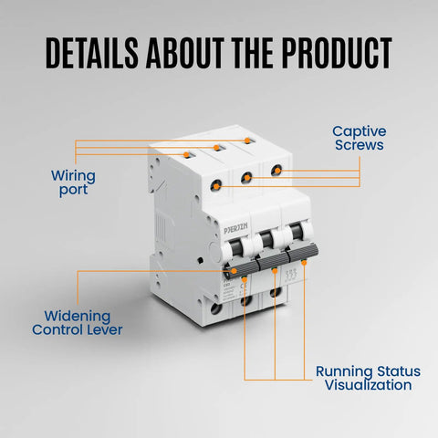 63 Amp 3 Pole DIN Rail Mounted Miniature Circuit Breaker For 120/240V Systems With Thermal Magnetic AC Disconnect Switch Built Tough