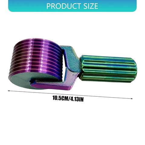 Detachable Roller Tool With Ergonomic Grip For Painting Projects No Sweat Smooth Operator Rolling Accessory with purple silicone wheel.
