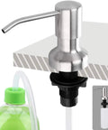Brushed Nickel Sink Soap Dispenser Kit With 39 Inch Extension Tube Kit That Connects Directly To Your Soap Bottle No More Refills